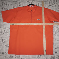 XXL - Vintage Y2K Ben Davis Shirts workwear zip collar polo - Orange - XXL