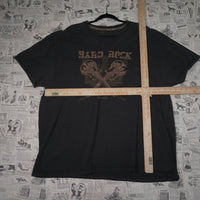 XXL - Vintage Y2K Hard Rock Cafe T-Shirts raw hem grunge - Gray - XXL