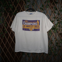 L - Vintage Y2K Nba T-Shirts champions los angeles lakers - White - L