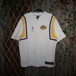 L - Vintage Y2K Nike T-Shirts nba embroider los angeles - White - L