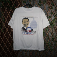 XL - Vintage Y2K American Vintage T-Shirts barack obama 2008 - White - XL