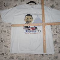 XL - Vintage Y2K American Vintage T-Shirts barack obama 2008 - White - XL