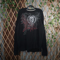 Vintage Y2K American Vintage T-Shirts grunge ribbed waffle - Black