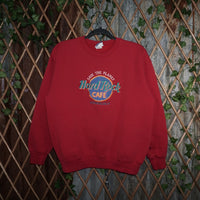 L - Vintage Y2K Hard Rock Cafe Sweatshirts save planet - Red - L