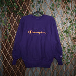 L - Vintage Y2K Champion Sweatshirts reverse weave embroider - Purple - L