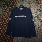 L - Vintage Y2K Anchor Blue Sweatshirts embroider spellout - L