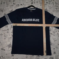 L - Vintage Y2K Anchor Blue Sweatshirts embroider spellout - L