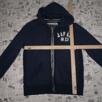 XXL - Vintage Y2K Super Dry Sweatshirts japan sd 23rd zip - Blue - XXL