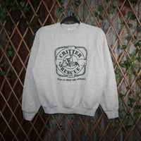 L - Vintage Y2K Fruit Of The Loom Sweatshirts critter rescue - Gray - L