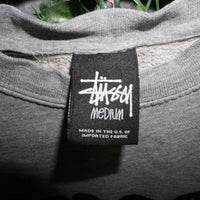 M - Vintage Y2K Stussy Sweatshirts spellout across chest - Gray - M