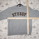 M - Vintage Y2K Stussy Sweatshirts spellout across chest - Gray - M