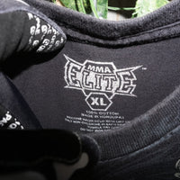 XL - Vintage Y2K Mma Elite T-Shirts skull tribal skeleton - Black - XL