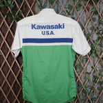 M - Vintage Y2K Kawasaki T-Shirts usa writing work shirt - Green - M