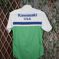 M - Vintage Y2K Kawasaki T-Shirts usa writing work shirt - Green - M