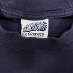 M - Vintage Y2K Capital Graphics T-Shirts description - Blue - M