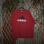 XXL - Vintage Y2K Adidas T-Shirts essential three stripe - Red - XXL