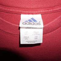 XXL - Vintage Y2K Adidas T-Shirts essential three stripe - Red - XXL