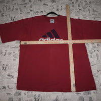XXL - Vintage Y2K Adidas T-Shirts essential three stripe - Red - XXL