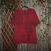 XL - Vintage Y2K N O T W T-Shirts description jesus bible - Red - XL