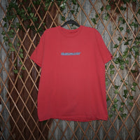 XL - Vintage Y2K Quicksilver T-Shirts description spell logo - Red - XL