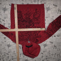 M - Vintage Y2K Famous Hoodies description tattoo style aop - Red - M