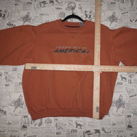 M - Vintage Y2K Perry Ellis Sweatshirts america spell - Orange - M