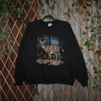 XL - Vintage Y2K American Vintage Sweatshirts deer buck - Black - XL