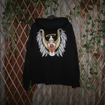 L - Vintage Y2K Apx Hoodies atmosphere god loves ugly spell - Black - L