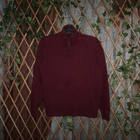 M - Vintage Y2K Polo Ralph Lauren Sweatshirts quarter zip - Red - M