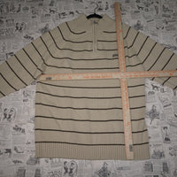 XL - Vintage Y2K Softball Sweatshirts quarter zip knitted - Beige - XL