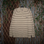 XL - Vintage Y2K Softball Sweatshirts quarter zip knitted - Beige - XL