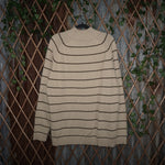 XL - Vintage Y2K Softball Sweatshirts quarter zip knitted - Beige - XL