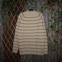 XL - Vintage Y2K Softball Sweatshirts quarter zip knitted - Beige - XL