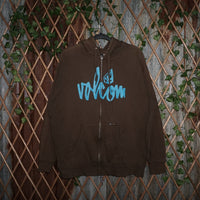 L - Vintage Y2K Welcome Hoodies volcom spell cursive doodle - Brown - L