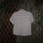 L - Vintage Y2K Passport T-Shirts plaid button women's fem - Pink - L