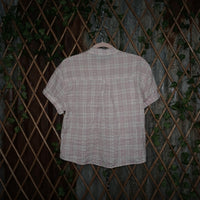 L - Vintage Y2K Passport T-Shirts plaid button women's fem - Pink - L