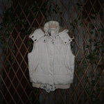 L - Vintage Y2K H2j Jackets Coats quilted zip button line - White - L