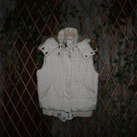 L - Vintage Y2K H2j Jackets Coats quilted zip button line - White - L