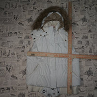 L - Vintage Y2K H2j Jackets Coats quilted zip button line - White - L