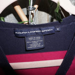 M - Vintage Y2K Ralph Lauren Sport Sweatshirts deep neck big - Pink - M