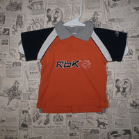12 - Vintage Y2K Reebok Shirts embroidered spell polo front - Orange - 12
