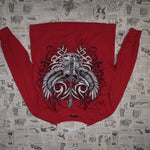 M - Vintage Y2K Top Heavy T-Shirts tribal grunge angel wings - Red - M