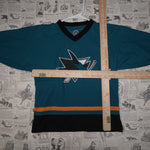 M - Vintage Y2K Nhl Sweatshirts san jose sharks hockey - Blue - M