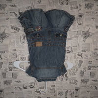 24 - Vintage Y2K American Vintage T-Shirts zip dress onesie - Blue - 24