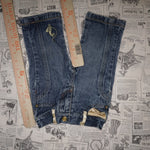 0 - Vintage Y2K Baby Phat Pants embroidered cat logo front - Blue - 0