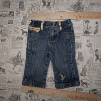 0 - Vintage Y2K Baby Phat Pants embroidered cat logo front - Blue - 0