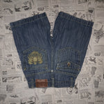 5 - Vintage Y2K Mecca Pants baggy wide leg denim shorts - Blue - 5