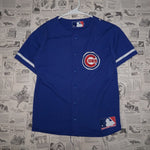 XL - Vintage Y2K Mlb Shirts chicago cubs button baseball - Blue - XL