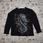 Vintage Y2K American Vintage T-Shirts flame tribal dragon - Black