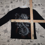 Vintage Y2K American Vintage T-Shirts flame tribal dragon - Black